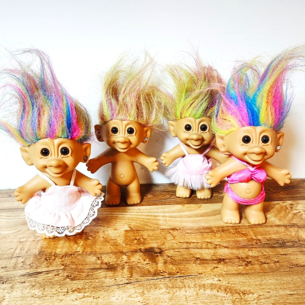 Vintage Bright Of America Rainbow Troll Dolls Jewel Earring (4)
